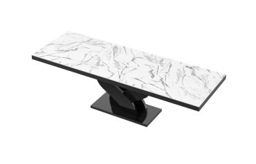 Stół rozkładany BELLA 160 - Venatino white (Marmur / Czarny)